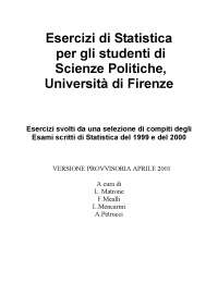Statistica - Esercizi Svolti - UniFirenze