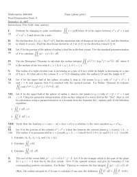 15 Questions on Calculus and Analytic Geometry IV - Final Exam | MATH ...