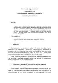Gestão Ambiental: Surgimento e importância