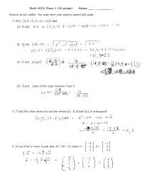 Exam 1 with Solution Key - Linear Algebra | MATH 3013 - Docsity
