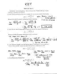 Quiz 3 Key | Analytic Geometry and Calculus I | MATH 113 - Docsity