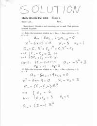 Solutions for Exam 2 | Discrete Mathematics I | MATH 125 - Docsity
