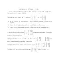 Exam 3 with Solutions | Linear Algebra | MATH 203 - Docsity