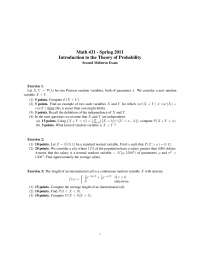 3 Exercises on Introduction to the Theory of Probability - Exam 2 | MATH 431