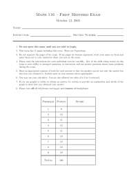 9 Questions for Answer Exam 1 - Calculus II | MATH 116 - Docsity