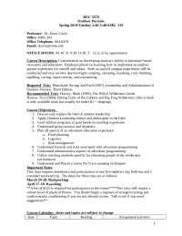 Outdoor Pursuits Course: Spring 2010 - Prof. Drew Cavin