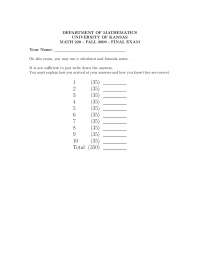 10 Problems on Applied Differential Equations - Final Exam | MATH 220 ...