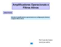 Amplificadores Operacionais e Filtros Ativos: Introdução, Características e Projeto