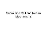 Computer Achitecture and org- Subroutine Call and Return Mechanisms ...