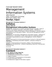 Management Information Systems, notes, Biyani Girls College