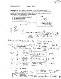 3 Problems with Solutions on Mechanics Of Materials - Exam 1 | NUCL ...