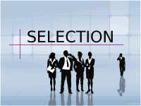Human Resource Management - Selection