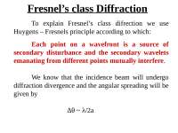 Physics - Fresnel’s class Diffraction - Prof. Bhandri