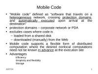 Mobile Computing - Mobile Code