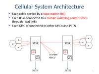 Mobile Computing - Cellular System Architecture