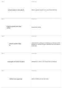 Cohort studies | SOC 3424 - Juvenile Delinquency