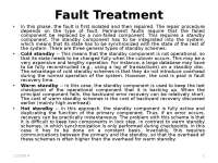 Fault Tolerance and Standby Schemes in Computer Systems