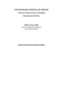 Relatorio Associação de Resistores