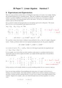 Linear Algebra, Lecture Notes - Mathematics - 7 - Docsity