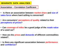 Bivariate Data Analysis - Lecture - Business Analyisis