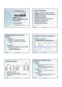 Design Guidelines for Relational Schema and Normalization in Database Systems