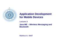Java ME: Wireless Messaging and Bluetooth