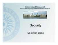 Distributed Information Systems Lecture 9 - Security