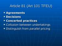 Article 81 (Art 101 TFEU) - Lecture - EU