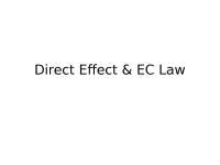 Direct Effect an overview (Whittle, 2008) - Lecture - EU