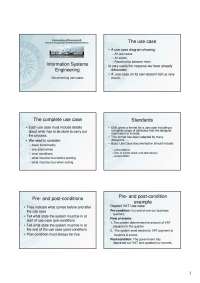 Documenting Use Cases in Information Systems: Pre-conditions, Events, and Post-conditions