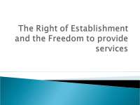 EU-The Right of Establishment and the Freedom to-Richard Whittle