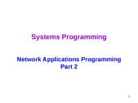 Systems Programming Lec4 - Network Applications Programming part 2