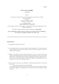 Constarint Programming, Exam Paper- Computer Science 2 - Docsity