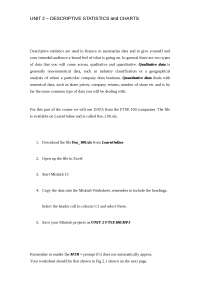 Descriptive Statistics and Charts for FTSE 100 Companies Data