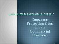 Unfair Contract Terms 1011 - Lecture - Consumer Law and Policy