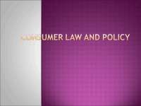 Sale of Goods 1011 - Lecture - Consumer Law and Policy