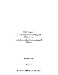 Capital Market Theory: Understanding Risk and Return