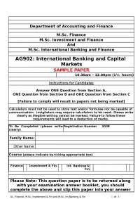 International Banking and Capital Markets - Sample Test Apr 10