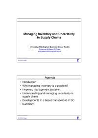 Inventory Management - Lecture Supply Chain Planning and Management - Prof Kulwant S Pawar