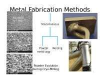 Metal Fabrication Methods: Powder Metallurgy and Welding