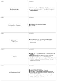 Basic Ecology Exam I | BIOL 04376 - BASIC ECOLOGY