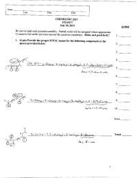 Midterm Exam 2 with Solutions for Modern Organic Chemistry I | CHEM ...