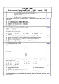 Test Paper - International Finance and Trade - Institute of Chartered Financial Analyst of India - Jan 2005