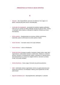 Princípios activos e seus efeitos