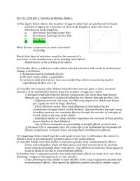 Practice Problems for Zol 415: Fall 2011 - Selection and Evolution - Prof. Janette Boughma