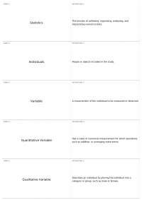 Chapters 1-3 | STAT 200 - Introduction to Statistics - Docsity