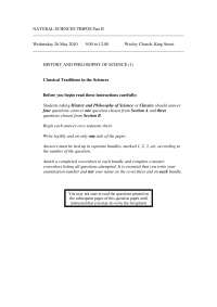 History and Philosophy of science - Exam C 2010 - History