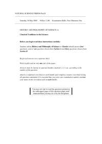 Cambridge Tripos Part II: Science Exam Questions, May 2009