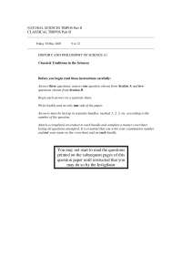 Cambridge Tripos' 2003 Science Exam Questions: History & Philosophy