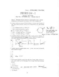 Exam 1 Solutions - General Physics for Technical Student | PHYS 2101 ...
